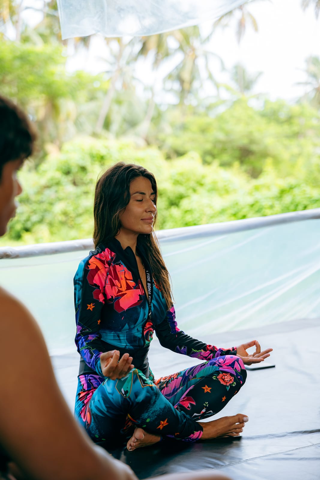 Guided meditation session at Gaia Fit Lab