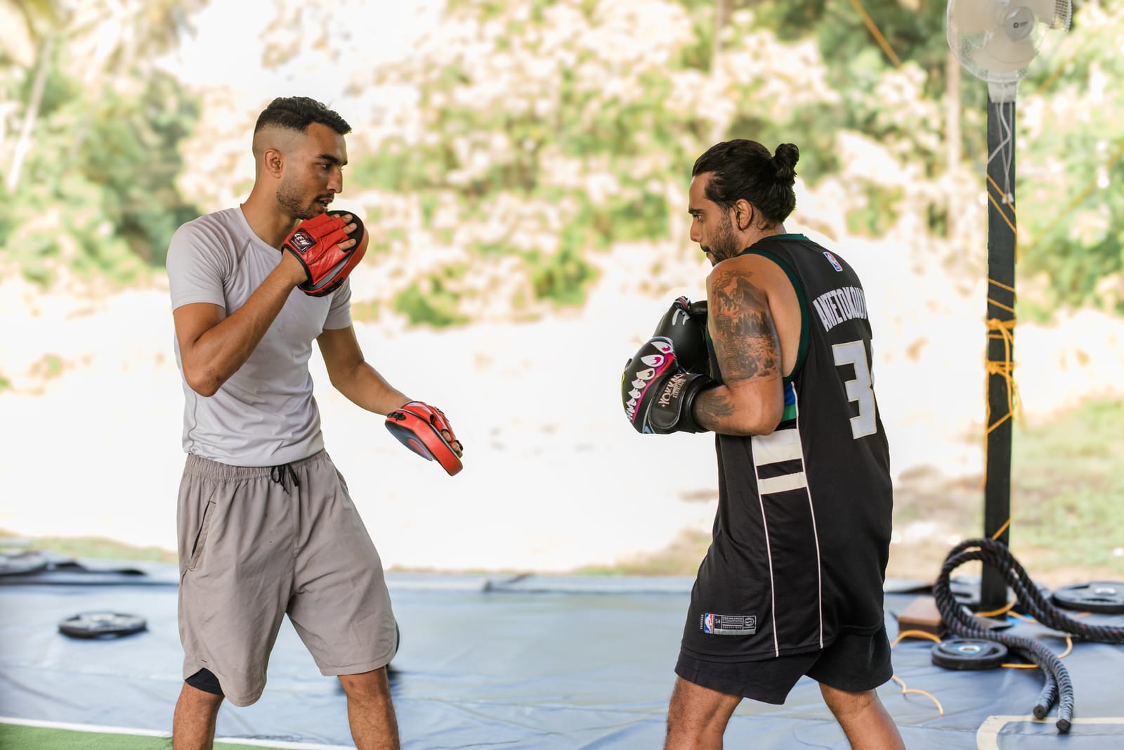 Outdoor pad work session at Gaia Fit Lab