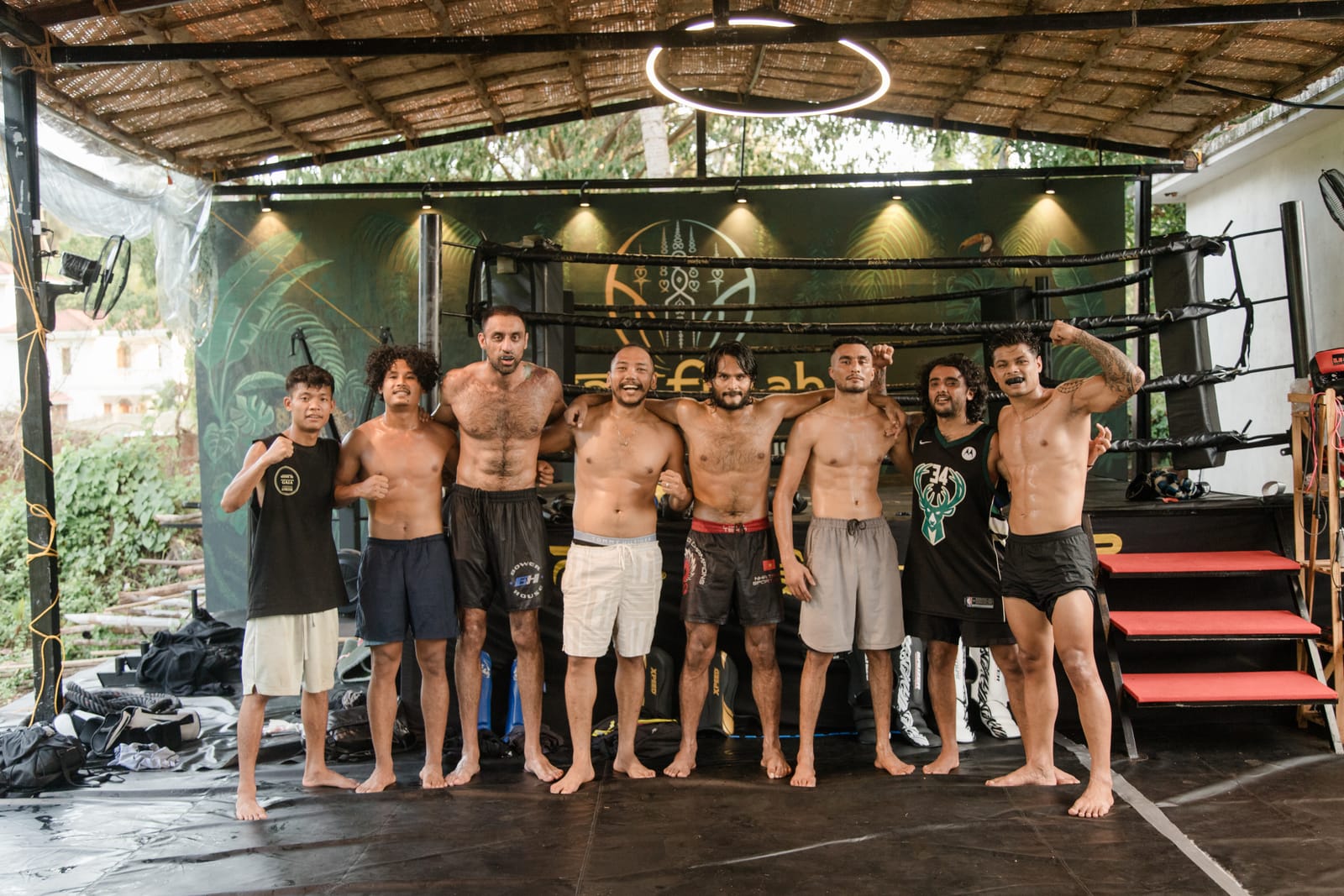 Training group lined up in the gym at Gaia Fit Lab