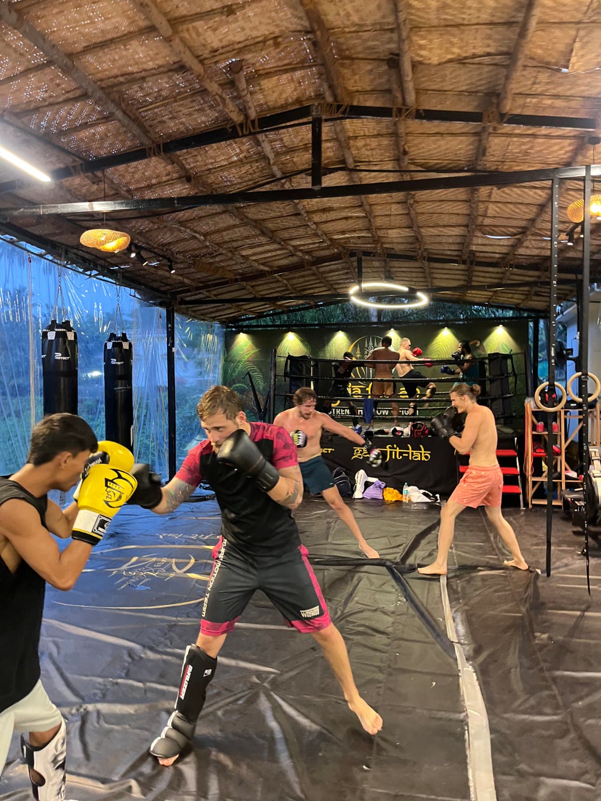 Group class training under the ring light at Gaia Fit Lab
